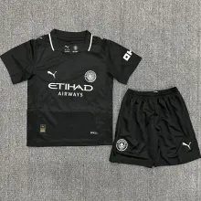 2025/26 Man City Black Special Edition Kids Soccer Jersey