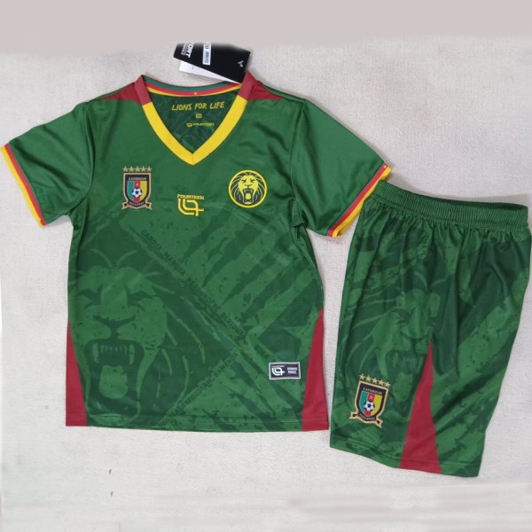 2025/26 Cameroon Home Green Kids Soccer Jersey