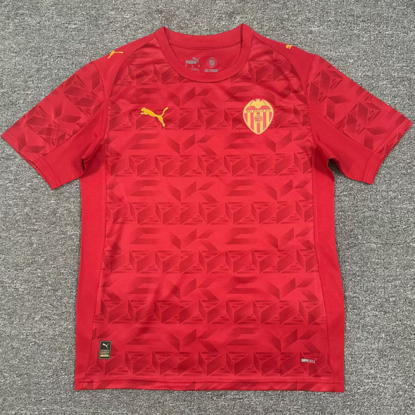 2025/26 Valencia Away Red Fans Soccer Jersey