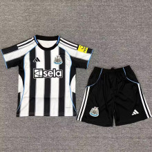 2025/26 Newcastle Home Black White Kids Soccer Jersey