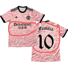Familia #10 Flamengo Pink Fans Soccer Jersey 2023 带胸前广告