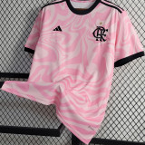 Familia #10 Flamengo Pink Fans Soccer Jersey 2023 带胸前广告