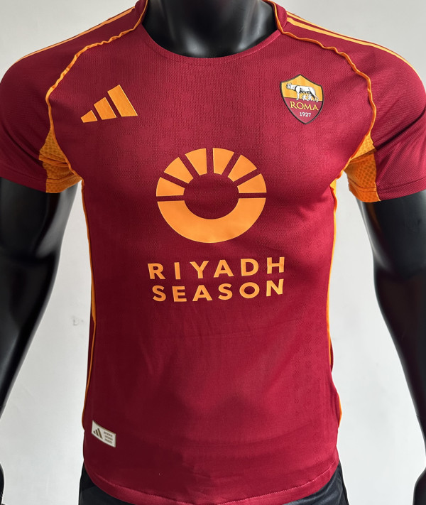 2025/26 Roma Home Red Player Version Soccer Jersey