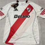 2025/26 River Plate Home White Fans Soccer Jersey 带 新 胸前广告