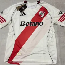 2025/26 River Plate Home White Fans Soccer Jersey 带 新 胸前广告