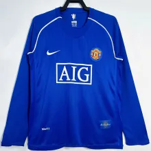 2007/08 M Utd Blue GK Retro Long Sleeve Soccer Jersey