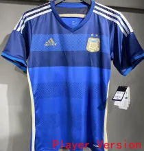 2014 Argentina Away Retro Player Version Soccer Jersey