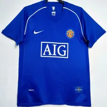 2007/08 M Utd Blue GK Retro Soccer Jersey