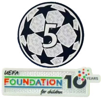 UEFA Champions League CUP 5 Patch 2025/26  欧冠章 5 字杯+ 10周年公平条 (You can buy it Or tell me to print it on the Jersey )