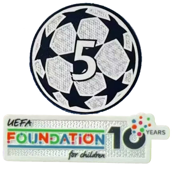 UEFA Champions League CUP 5 Patch 2025/26  欧冠章 5 字杯+ 10周年公平条 (You can buy it Or tell me to print it on the Jersey )