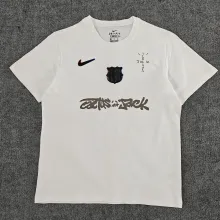 2025/26 BA x Travis Scott White Pure Cotton Jersey 胸前银色字