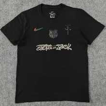 2025/26 BA x Travis Scott Black Pure Cotton Jersey 胸前银色字