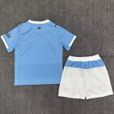 2025/26 Man City Home Blue Kids Soccer Jersey