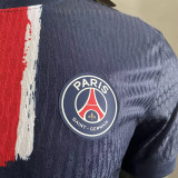 CHAMPIONS OF EUROPE 25 ICIC'EST PARIS PSG  Home Blue Player Version Soccer Jersey 2024/25白色底队微 带星塔球员版★★