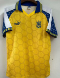 1998 Ukraine Home Yellow Retro Fans Soccer Jersey