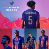 2024/25 PSG 1:1 Quality Home Blue Champion Style Fans Soccer Jersey（Embroidery Champion Star） 刺绣的前塔星