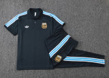 2025/26 Argentina Dark Grey POLO Retro Sweater Tracksuit