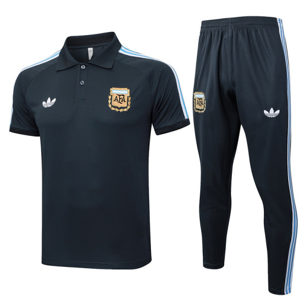2025/26 Argentina Dark Grey POLO Retro Sweater Tracksuit