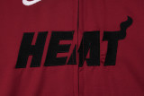 2025/26 Miami Heat Maroon Hoody Zipper Jacket Tracksuit