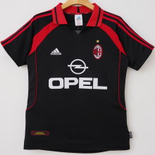 2000/2001 AC Milan Away Black Retro Soccer Jersey