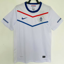 2010 Netherlands Away White Retro Jersey