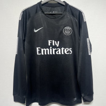 2017/18 PSG Third Black Retro Long Sleeve Soccer Jersey