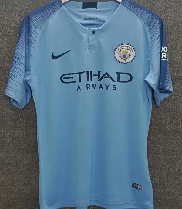 2018/2019 Man City Home Blue Retro Jersey