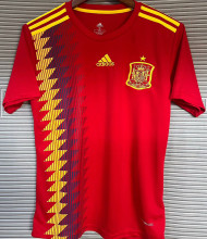 2018 Spain Home Red Retro Soccer Jersey