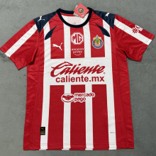 2025/26 Chivas Home Red White Fans Soccer Jersey