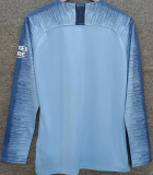 2018/2019 Man City Home Blue Long Sleeve Retro Jersey