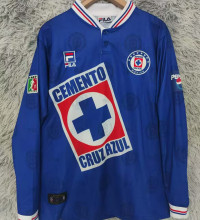 1997/98 Cruz Azul Home Blue Retro Long Sleeve Soccer Jersey