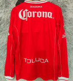 1998/1999 Deportivo Toluca Home Red Retro Long Sleeve Soccer Jersey 托卢卡