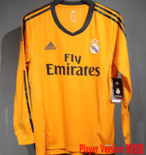 2013/14 RM Thrid Orange Retro Player Version Long Sleeve Soccer Jersey  球员版