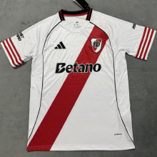 2025/26 River Plate Home White Fans Soccer Jersey 带 新 胸前广告