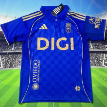 2025/26 Real Oviedo Home Blue Fans Soccer Jersey