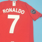 2007/08 M Utd Home Retro Player Version Long Sleeve Soccer Jersey 球员版长袖