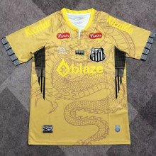 2025/26 Santos Yellow Fans Soccer Jersey 带全广告