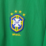 1998 Brazil GK Green Retro Soccer Jersey