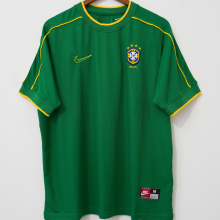 1998 Brazil GK Green Retro Soccer Jersey