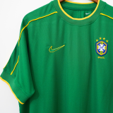 1998 Brazil GK Green Retro Soccer Jersey