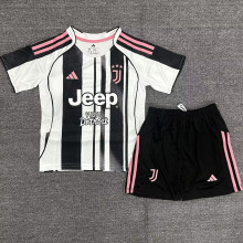 2025/26 JUV Home Kids Soccer Jersey 带胸前广告