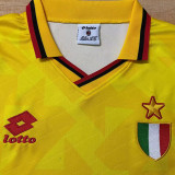 19994/1995 AC Milan Third Yellow Retro Long Sleeve Soccer Jersey