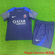 2025/26 PSG Blue Player Version Kids Soccer Jersey 球员版童装