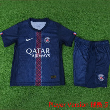 2025/26 PSG Home Blue Player Version Kids Soccer Jersey 球员版童装