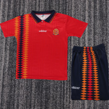 1994 Spain Home Kids Retro Soccer Jersey