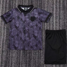 1990 England Black Kids Retro Soccer Jersey
