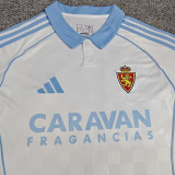 2025/26 Zaragoza Home White Fans Soccer Jersey