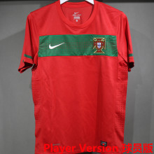 2010 Portugal Home Red Retro Player Version Soccer Jersey 球员版