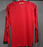 2025/26 M Utd Home Red Player Version Long Sleeve Soccer Jersey