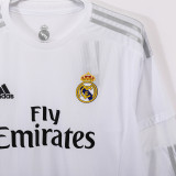 2015/2016 RM White Home Retro Long Sleeve Soccer Jersey